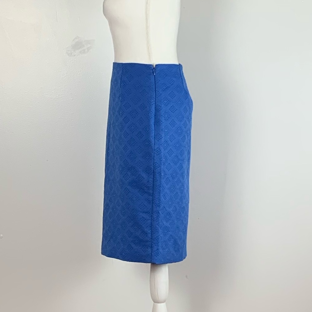 Blue mid knee pencil skirt